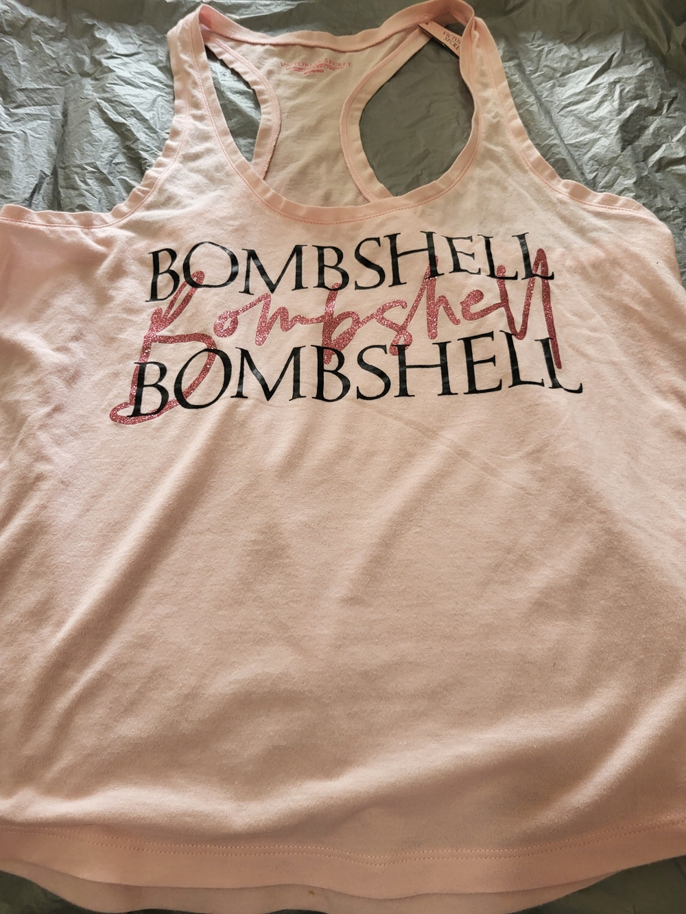Victoria's Secret Light Pink Bombshell Graphic Racerback Tank